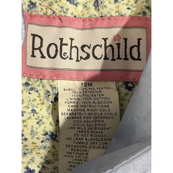Vintage Rothschild Blue Trench Coat Polyester Girls 12 Month Pleated - Picture 6 of 6